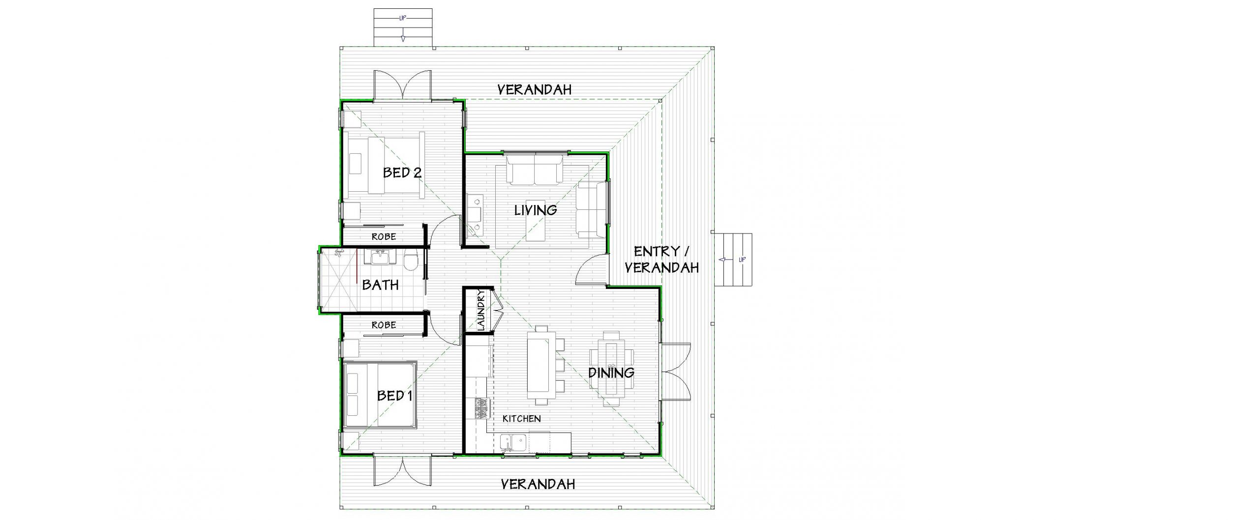 The Hampton Style Granny Flat 2-bedroom - Granny & Co Homes